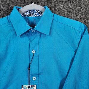Robert Graham Windsor Men Paisley Jacquard Flip Cuff Button Shirt‎ Size XS NWT